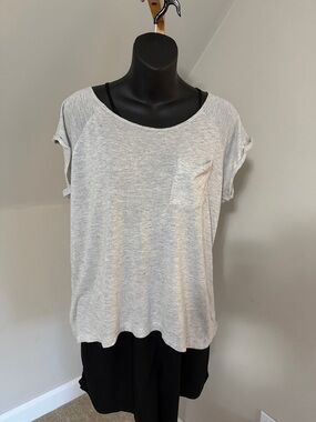 TOPSHOP Light Gray- Women's Casual Short Sleeve